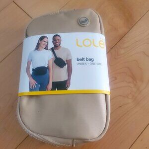 LOLE Unisex One Size Belt Bag, Adjustable Crossbody Waist Bag, Beige Tan